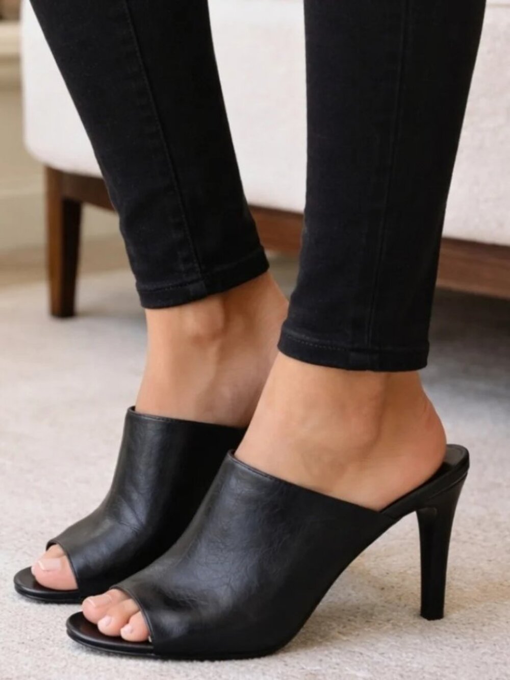 Franco Sarto Quala Y2K Office Siren Revival Open Toe Mule Heel Sandals 7.5